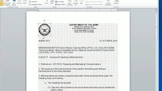 How To Write An Army Memo IAW AR 2550 [upl. by Ennovi]