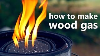 How To Make Wood Gas Biofuel and an experimental gas collection method [upl. by Ziom]