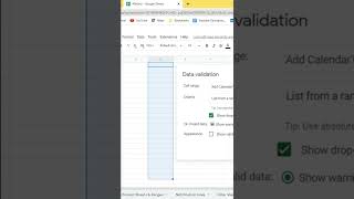 How to Add Calendar in Google Sheets  Add a PopUp Calendar Date Picker shorts googlesheet [upl. by Judye221]