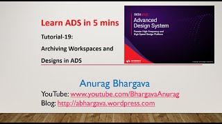 Tutorial19 Archiving Workspaces Cells and Views in ADS [upl. by Suissac]