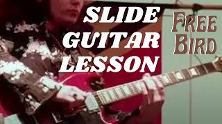 Free Bird  Lynyrd Skynyrd  Slide Intro  Guitar Lesson With Tabs [upl. by Enoitna]