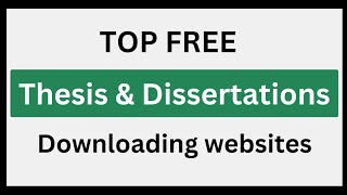 Best websites for download thesis and dissertation free l how to download research paper free [upl. by Llertnom]