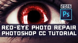 How to RemoveFix Red Eye in Photos  Photoshop Tutorial [upl. by Quiteri]