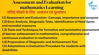 Assessment and Evaluation for mathematics Learning [upl. by Koerner]