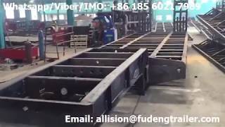 Low flatbed trailer Low bed truck low loader trailer Military lowboy trailer for sale [upl. by Acinorej]