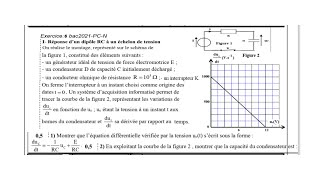 Réponse dun dipôle RC à un échelon de tension 2Bac physiquechimie exercicecorrigé [upl. by Yxel]