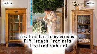 Easy FURNITURE TRANSFORMATION French Provincial Inspired Cabinet  DIY THRIFT FLIP  XO MaCenna [upl. by Eaned]