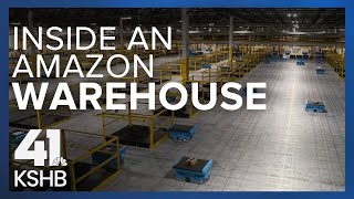 Inside of an Amazon sortation warehouse [upl. by Lacy629]