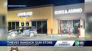 Thieves steal at least 25 guns in smash amp grab at Orangevale Arms [upl. by Erik69]