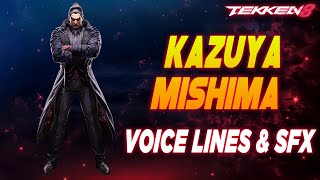 Tekken 8 Kazauya Mishima and Devil Kazuya Voice Lines amp Efforts  SFX [upl. by Marlea]