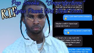 POP SMOKE  “IMPERFECTIONS”  LYRIC PRANK ON GIRL NEXT DOOR [upl. by Eart]