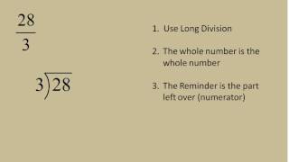 Improper Fractions to Mixed Numbers Simplifying Math [upl. by Whiting183]