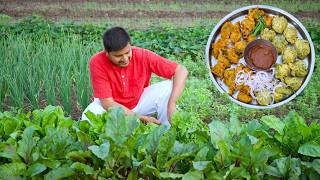 Palak Pakoda  Kurkura Pakoda  Indian Village Cooking By Nikunj Vasoya [upl. by Foah]