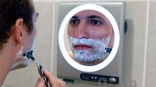 Fogless Shower Mirror with LED Light and 5X Magnification [upl. by Ettellocin]