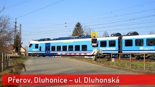 Železniční přejezd Přerov Dluhonice  ul Dluhonská 2722019  CZECH LEVEL CROSSING [upl. by Eslek92]