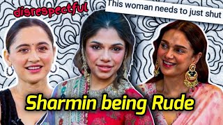 SHARMIN SEGAL BEING EXTREMELY RUDE TOWARDS SANJEEDA SHEIKH amp ADITI RAO HYDARI  HEERAMANDI INTERVIEW [upl. by Aronle]