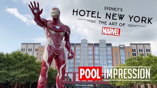 Disney Hotel New York the art of Marvel Swimming Pool impression  Disneyland Paris [upl. by Freyah]