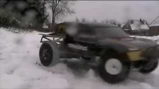 Traxxas Baja Slash with Tenshock SC401 in the snow [upl. by Hesler]