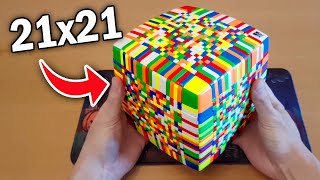 I Attempt to Solve the Biggest Rubiks Cube in the World 21x21x21 [upl. by Danyelle]