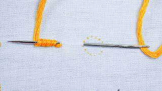 basic hand embroidery tutorial bullion stitch knot stitch family [upl. by Spiegel]