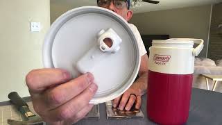 Coleman Polylite Half Gallon Jug Spout Removal Repair 5590 [upl. by Hedve]