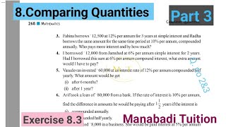 8th class maths chapter 8comparing Quantities Exercise 83 Qno 2amp3 part 3CBSENCERT [upl. by Allistir]