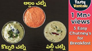 Allam Chutney  Kobbari Chutney  Palli Chutney  Chutney for Dosa  idli amp tiffins [upl. by Enelrak]