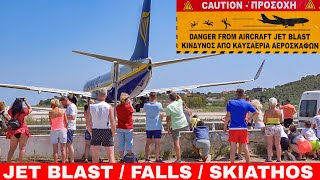 SKIATHOS POWERFULL JET BLAST AND FALLS 2023 [upl. by Graff]