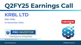 KRBL Ltd  Q2FY25  Earnings Conference Call  earningcall concall krbl [upl. by Slosberg]