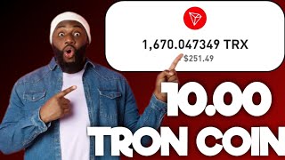 Claim 1000 TRON COIN Every Mins Instant Withdrawal Trx Mining site [upl. by Rufina]