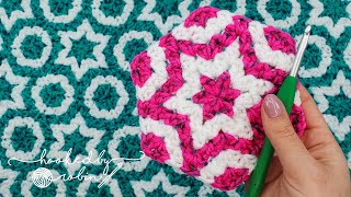 Create an AMAZING Hexagon Motif with JUST 2 COLOURS 😱 [upl. by Ellenehc849]