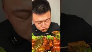 Asmr Chinese Food Mukbang Fried Skewers With Soy Sauce 목소리도 좋고 진짜같아 [upl. by Suirred236]