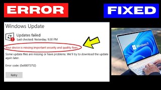 Your Device Is Missing Important Security and Quality Fixes Update Error on Windows 11 [upl. by Drarehs289]