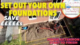 How to set out FOUNDATIONS FOR HOUSE EXTENSION to save THOUSANDSarchitect shows you how [upl. by Arnaldo]