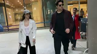 Siddharth Malhotra with Kiara Advani giving us Siddharth Kiara airport look  airport look [upl. by Senskell701]