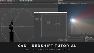 Cinema 4D  Redshift Tutorial Make a Flickering Projector Spotlight [upl. by Hammel]