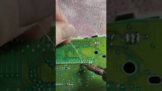 Weller Butane soldering Iron reflowing solder joints [upl. by Alaaj125]