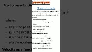 🔥Physics Formula2🔥 ytshorts [upl. by Eidde]