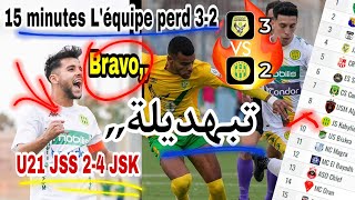 JSK15 minutes Léquipe perd 32 contre JS Saoura Voir le classement Résultats U21 [upl. by Nirac]