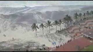 Durban beach closed due to high waves DRAMATIC AERIAL VIDEO [upl. by Enale82]