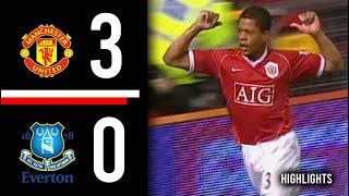 Manchester United v Everton  Patrice Evra on the Scoresheet  Highlights  20062007 [upl. by Yrakaz]