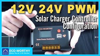 How to set a solar charger controller 12v 24v PWM Solar Charger Controller Configuration [upl. by Vladimir619]