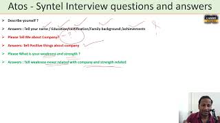 Atos Syntel Interview questions and answers  Career Vision [upl. by Alvera890]