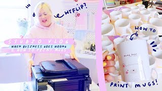 STUDIO VLOG 005  Printing Mugs  Packing Orders amp When Etsy Business goes Wrong [upl. by Eyak]