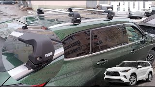 How to Install THULE Roof Cross Bars Toyota Highlander  Toyota Kluger [upl. by Ateekal]