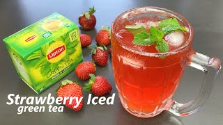 Strawberry Iced Green Tea  Improves Brain Function  AntiAging  Boost Immunity [upl. by Enyt]