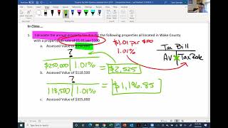 Property Tax Calculations and Prorations Math Worksheet [upl. by Trammel]