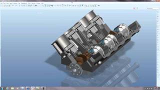 ProEngineer V10 Engine Animation [upl. by Arammat984]