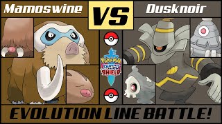 DUSKNOIR vs MAMOSWINE  Evolution Line Battle [upl. by Rolyab257]