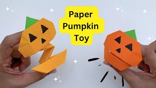 How To Make Paper Halloween PUMPKIN Toy For Kids  Halloween Craft Ideas  Paper Craft  KIDS crafts [upl. by Vizzone34]